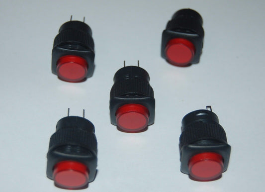 5PCS 16MM RED Momentary Plastic PUSH BUTTON 3V Neon ILLUMINATED 4 PINS