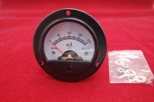 DC 0- 200mA Round Analog Ammeter Panel Current Dia. 66.4mm DH52 direct connect