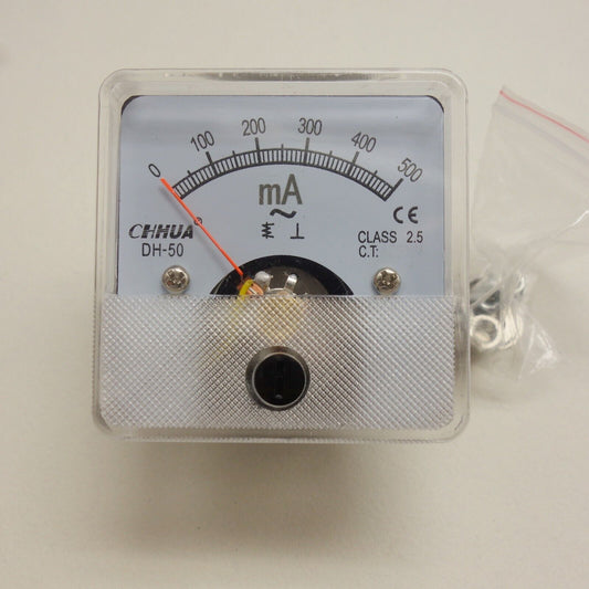 1PC AC 500mA Analog Ammeter Panel AMP Current Meter 50*50mm 0-500mA need't shunt