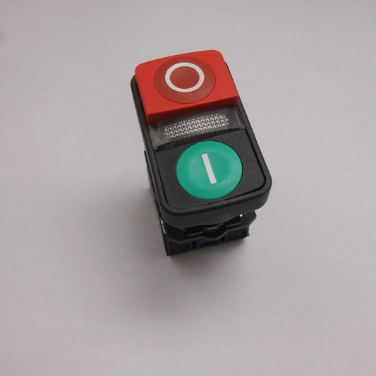 Double-headed pushbutton Fits XB5AW73731B5 Green flush, Red extended, Middle LED