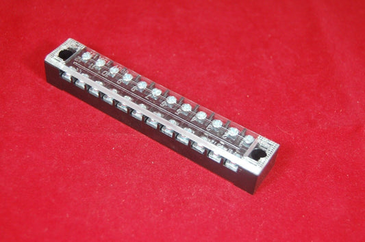 5pcs 12 Position 15A Barrier Dual Row Terminal Block/Strip w/Cover screw hole 