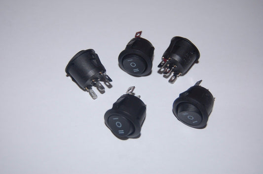 10Pcs Round 3 Position ON-OFF-ON Boat Rocker Switch 3 Pin 250V AC 6A Maintain