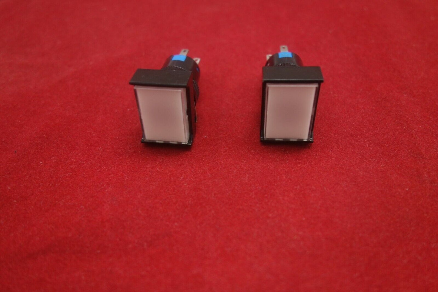 2PCS 16MM White rectangular Momentary PUSH BUTTON WITH 220V LED  LA39-E11DF/W28