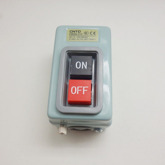 1PC 3 PHASES 2.2KW 15A Self-locking POWER PUSHBUTTON SWITCH Fits TBSN-315 BS216B