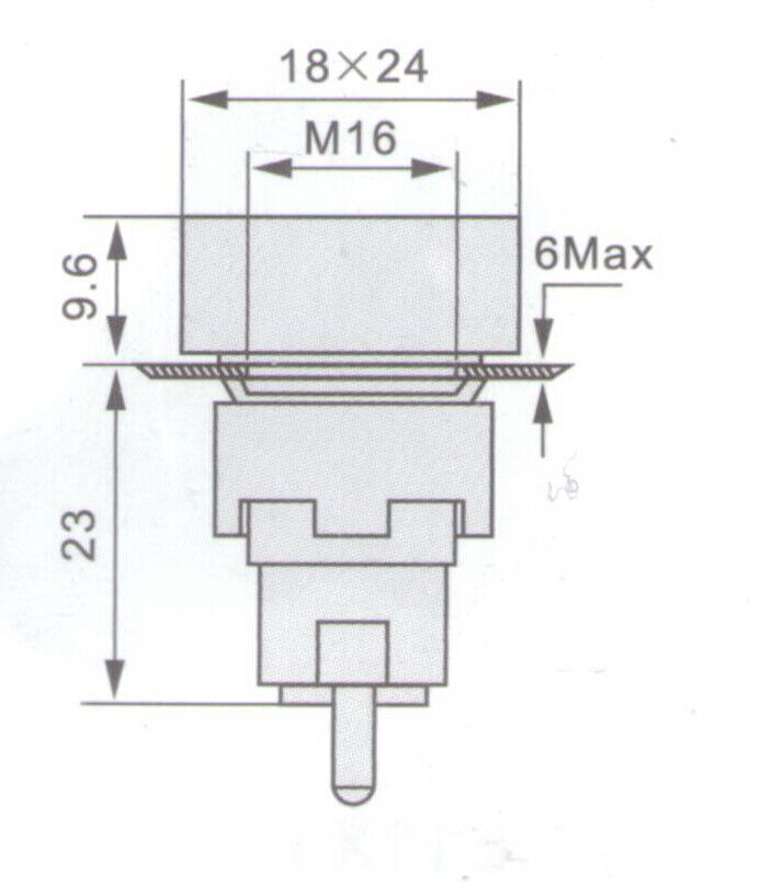 2PCS 16MM White rectangular Momentary PUSH BUTTON LED ILLUMINATED 24V 5 PINS