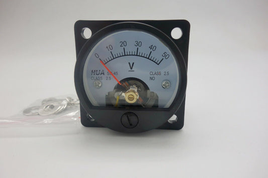 1PC DC 0 - 50V Analog Voltmeter Analogue Voltage panel meter SO45 direct Connect