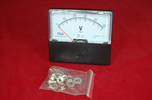 1PC AC 0-50V Analog Voltmeter Analogue Voltage Panel Meter 60*70mm 