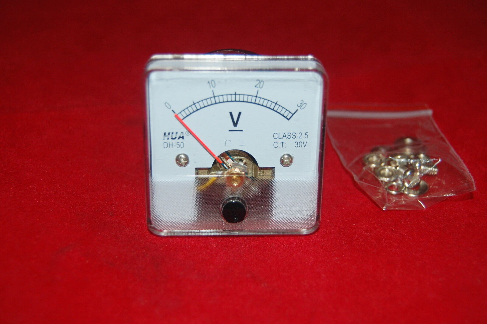 DC 0-30V Analog Voltmeter Analogue Voltage panel meter 50*50mm directly Connect