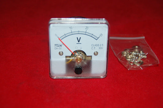 DC 0-30V Analog Voltmeter Analogue Voltage panel meter 50*50mm directly Connect