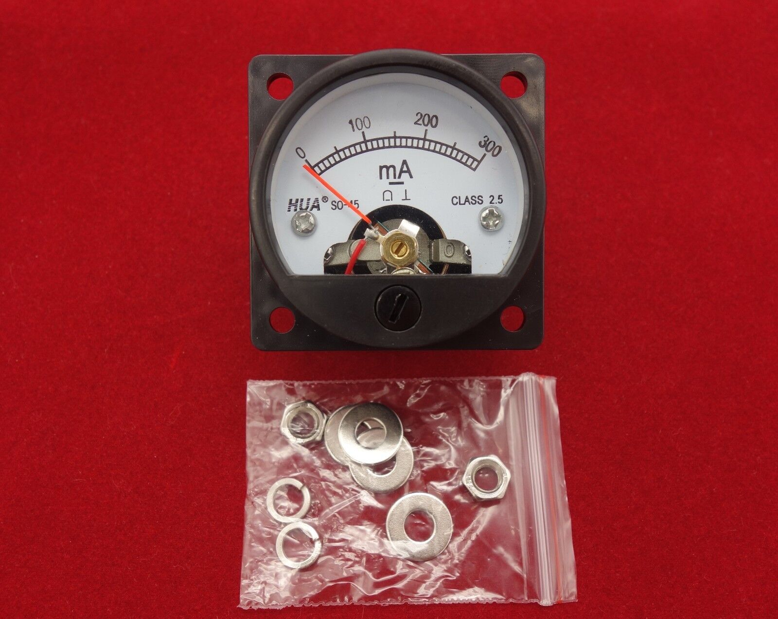 1PC DC 0-300MA Analog Ammeter Panel AMP Current Meter SO45 Cutout 45mm