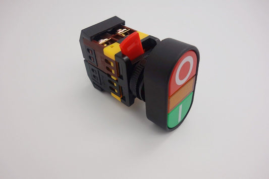 22MM Double head PUSH BUTTON SWITCH with 12V AC/DC LED Light Momentary ON/OFF