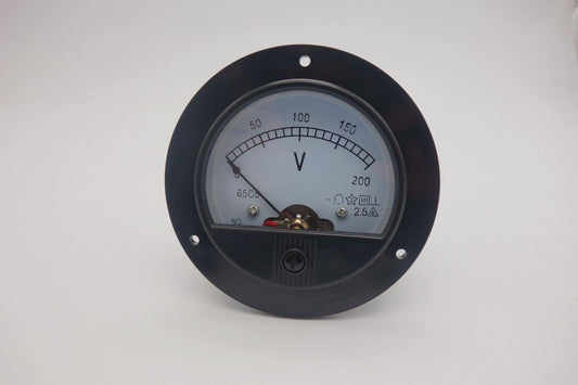 1PC DC 0-200V Round Analog Voltmeter Voltage Panel Meter Dia.90mm Plastic