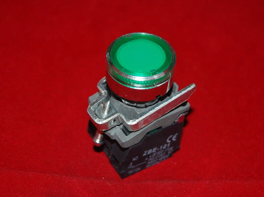 1PC 22MM  Illuminated pushbuttons with flush push Fits XB4BW33B5 24V Green