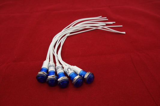 5Pcs 24V AC/DC 10mm Blue Panel Mounting LED Indication Signal Pilot Lights