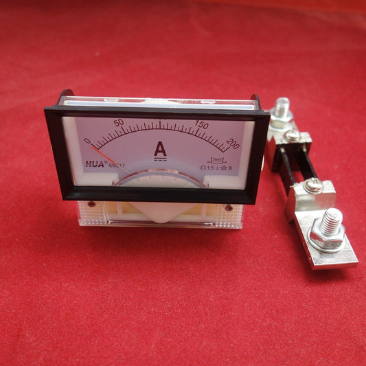 1PC DC 0-200A Analog Ammeter Panel AMP Current Meter 69C17 69C9 with Shunt