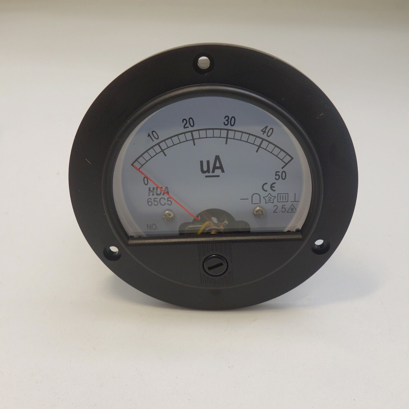 DC 0-50uA Round Analog Ammeter Panel AMP Current Meter Dia. 90mm Direct Connect