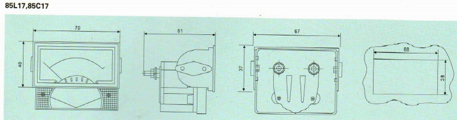 1pc plastic bezel for Analog Panel Meter 85C1 85L1 56X64MM meter mounting kits.