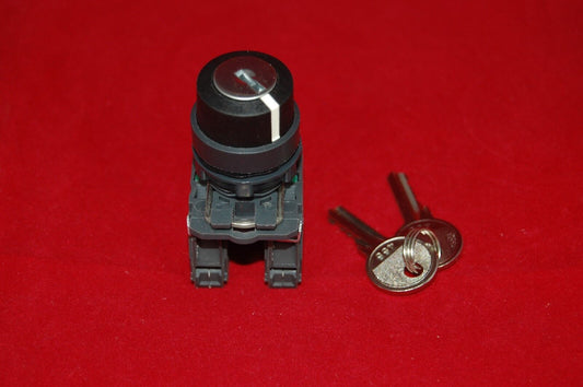 1PC 22mm Key switch 3 Position Fits Plastic XB5AG03 2NO Maintained