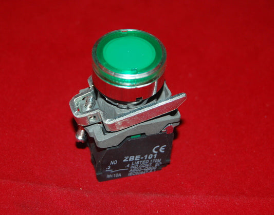 1PC 22MM  Illuminated pushbuttons with flush push Fits XB4BW33M5 220V Green
