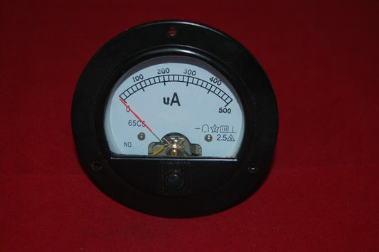 DC 0-500uA Round Analog Ammeter Panel AMP Current Meter Dia. 90mm Direct Connect