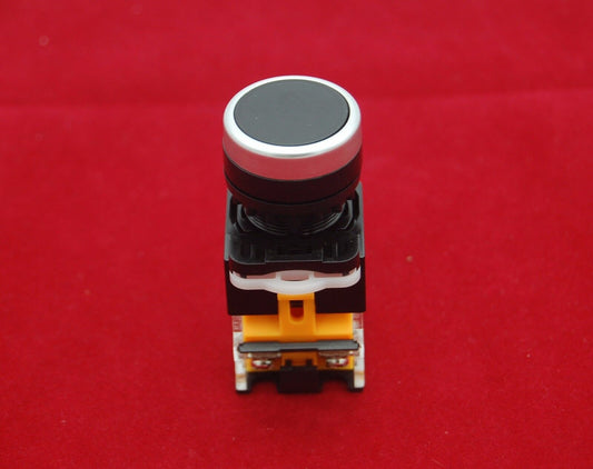 1PC 22MM Black Momentary Push button Switch 1NC/1NO Ith 10A