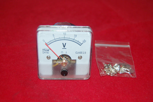 DC 0-20V Analog Voltmeter Analogue Voltage panel meter 50*50mm directly Connect