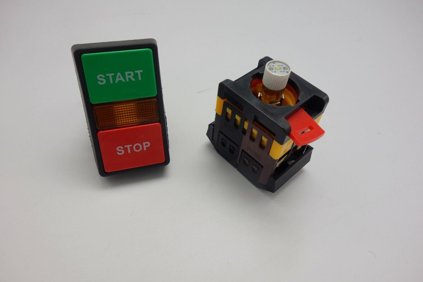 30MM Double head START STOP PUSH BUTTON 220V AC/DC LED illuminated Momentary 
