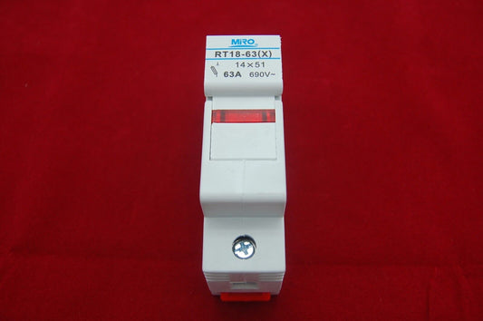 1PC 1 Pole Din Rail Mounting RT18-63 Fuse Holder for 14x51MM Fuse link