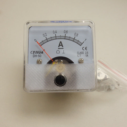 1PC DC  1A Analog Ammeter Panel AMP Current Meter 50*50mm 0-1A