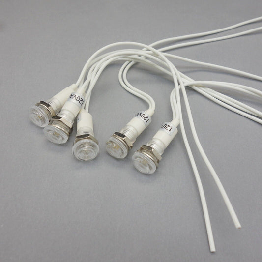 50 Pcs 120V AC 10mm White Panel Mounting LED Indication Signal Pilot Lights