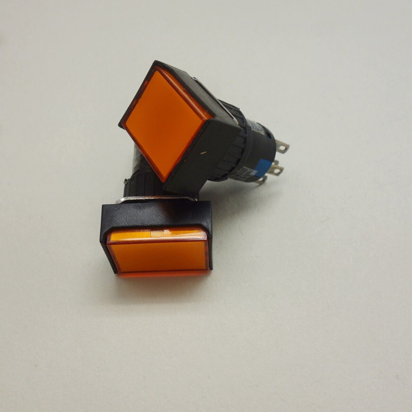 2PCS 16MM Retangular Yellow LED ILLUMINATED Momentary PUSH BUTTON 2NO/2NC 2POLES