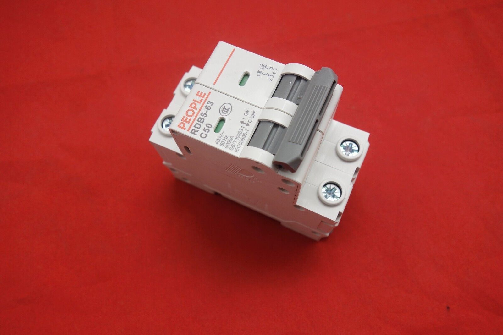 1Pc 2 Pole 50A Miniature Circuit Breaker RDB5-63 C50 6KA Breaking Capacity MCB