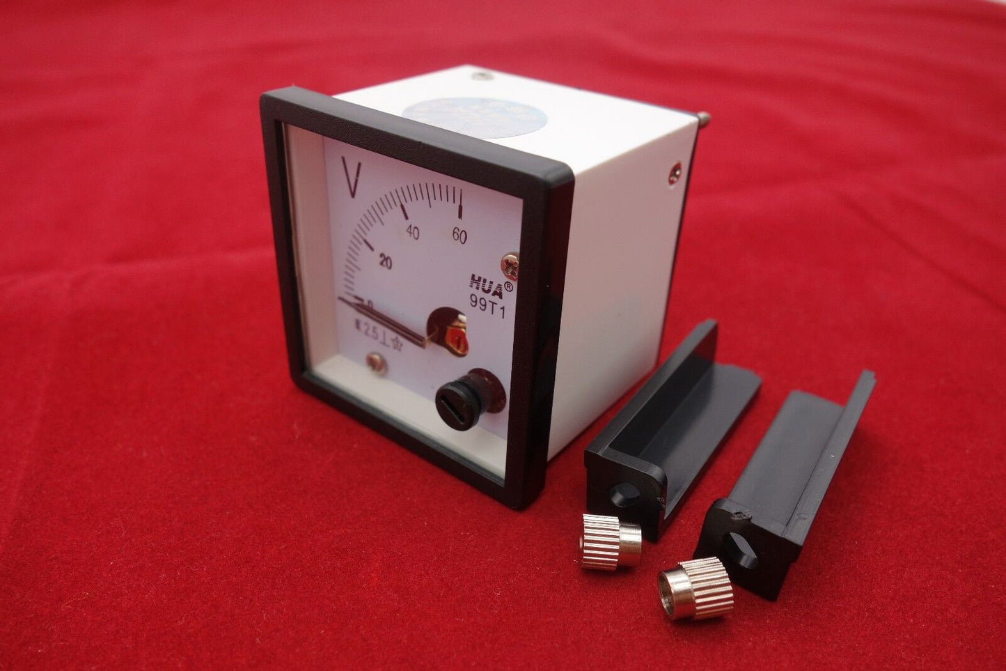 DC 0-60V Analog 48X48mm Voltage Analogue Panel meter 99T1 Directly connnected