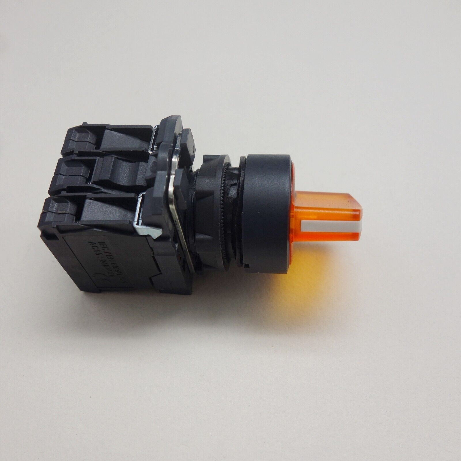 22mm ILLUMINATED Selector switch 3 Position Fits Yellow XB5AK155B5 24V Momentary