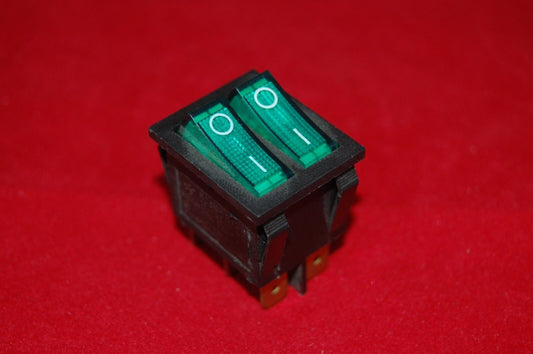 2Pcs Double 2 Position Boat  Rocker Switch Green Light Illuminated 120V AC