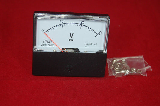 1PC DC 0-30V Analog Voltmeter Panel Voltage Meter  60*70MM  directly Connect