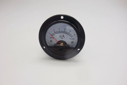 DC 0- 10mA Round Analog Ammeter Panel Current Dia. 66.4mm DH52 direct connect