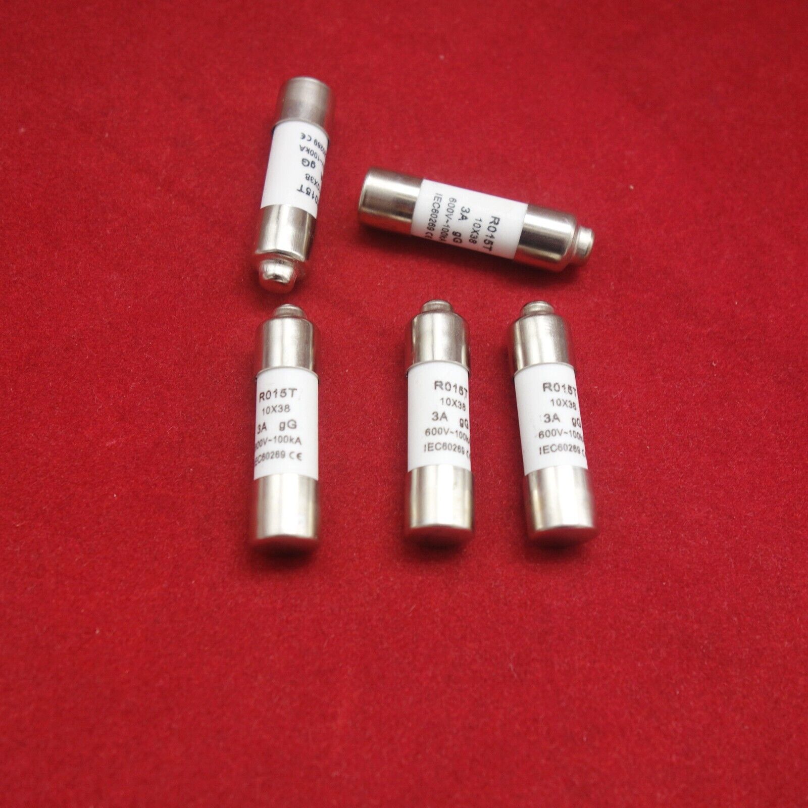 5Pcs ATQR RO15T 600V 3A 10 x 38mm Ceramic Cylindrical Fuse Links gG Time delay