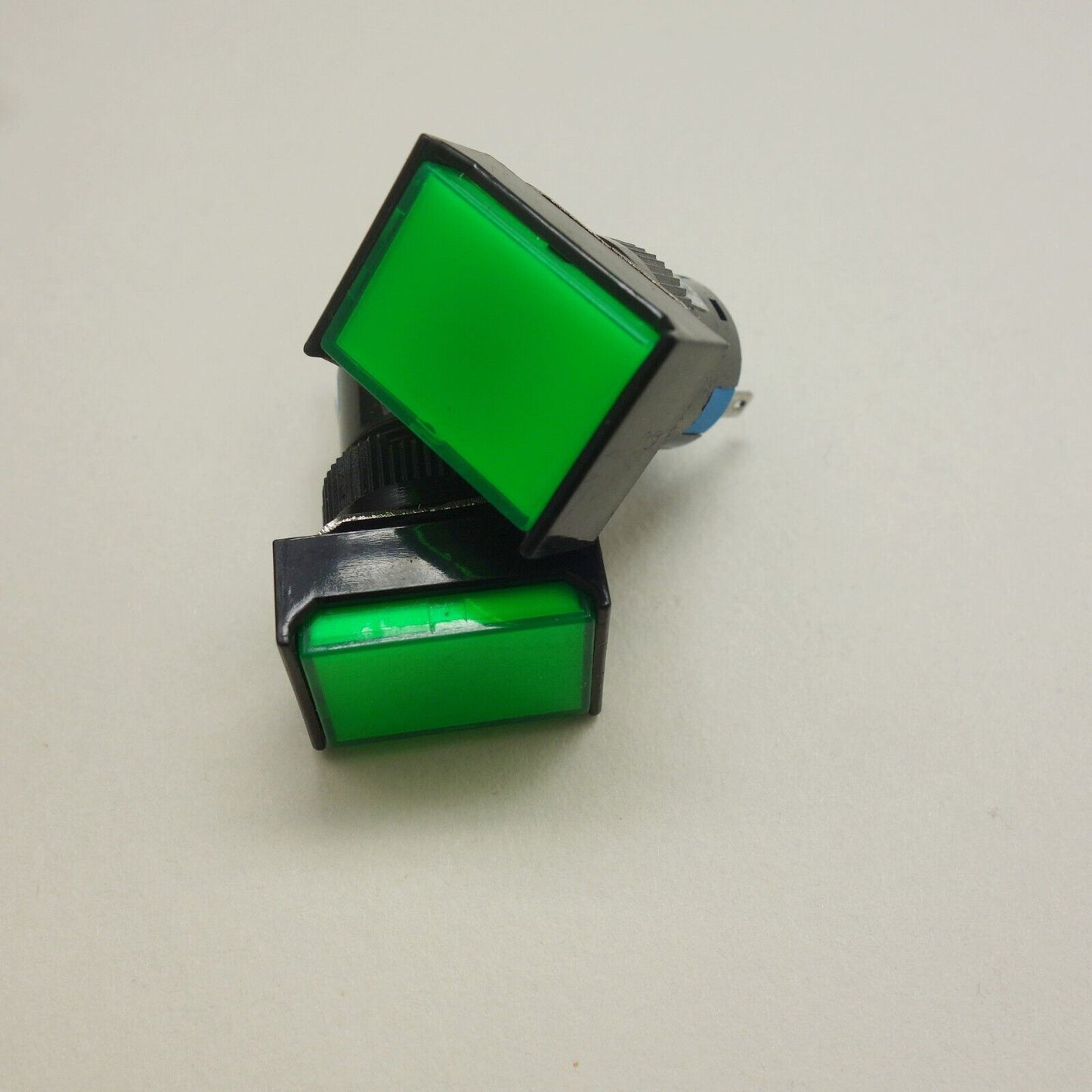 2PCS 16MM Retangular Green LED ILLUMINATED Momentary PUSH BUTTON 2NO/2NC 2POLES