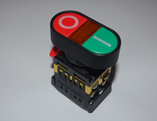 22MM Double head PUSH BUTTON SWITCH with 48V AC/DC LED Light Momentary ON/OFF