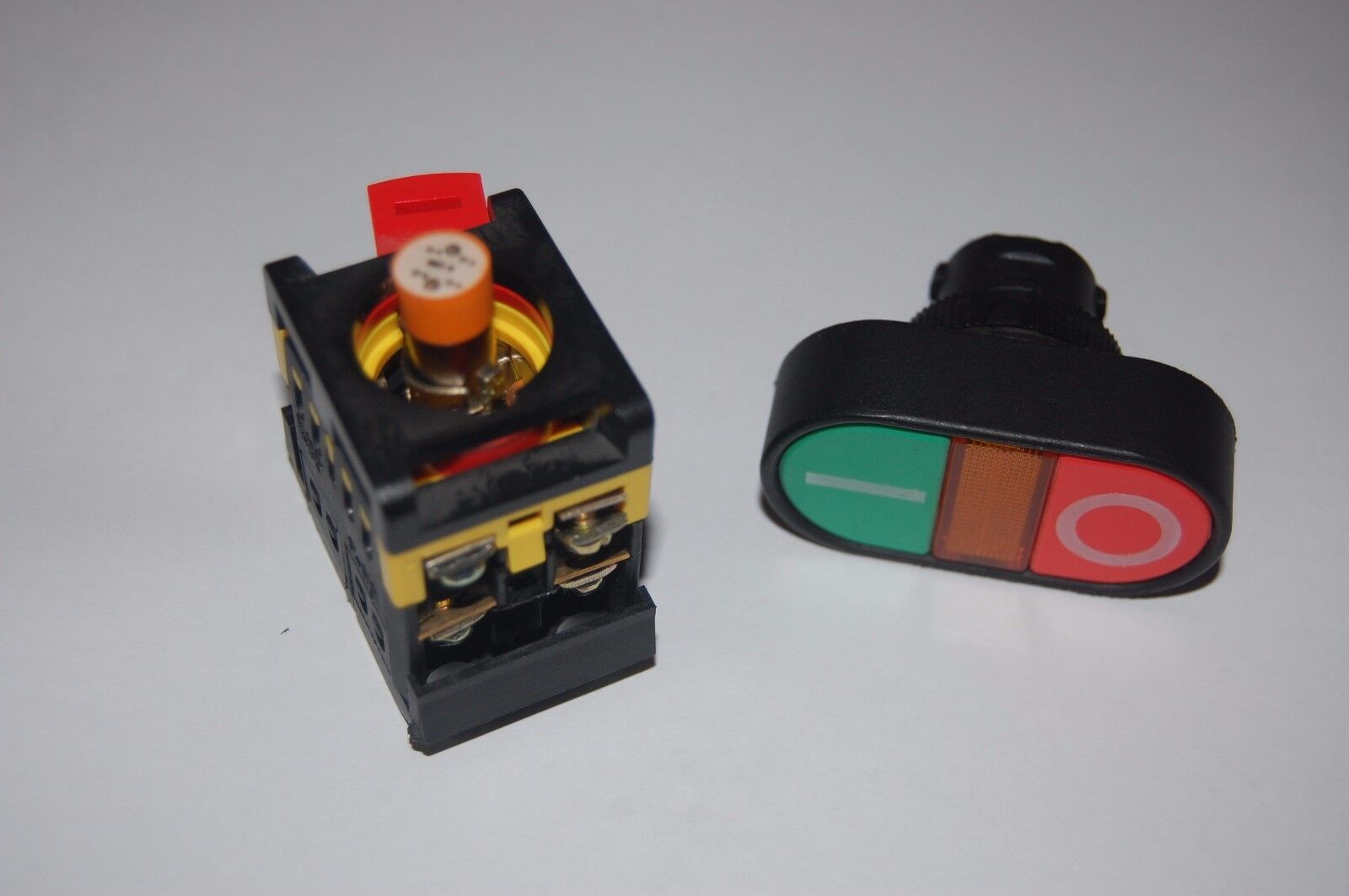 22MM Double head PUSH BUTTON SWITCH with 48V AC/DC LED Light Momentary ON/OFF
