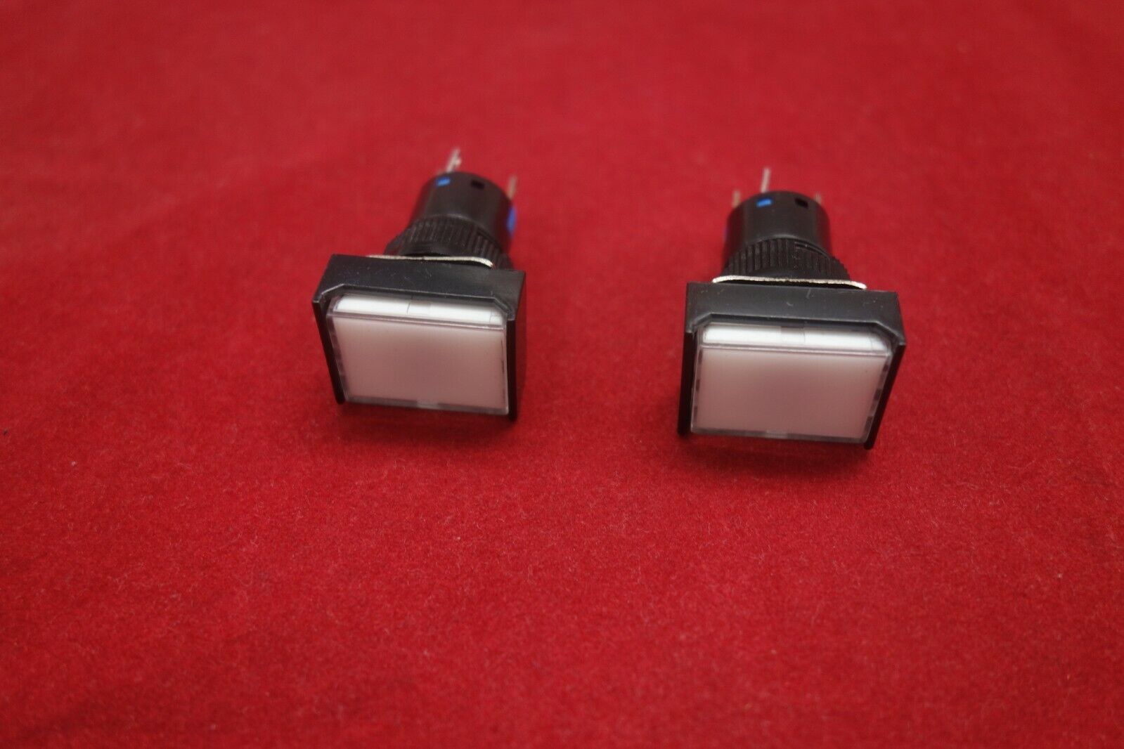 2PCS 16MM White rectangular Momentary PUSH BUTTON WITH 220V LED  LA39-E11DF/W28