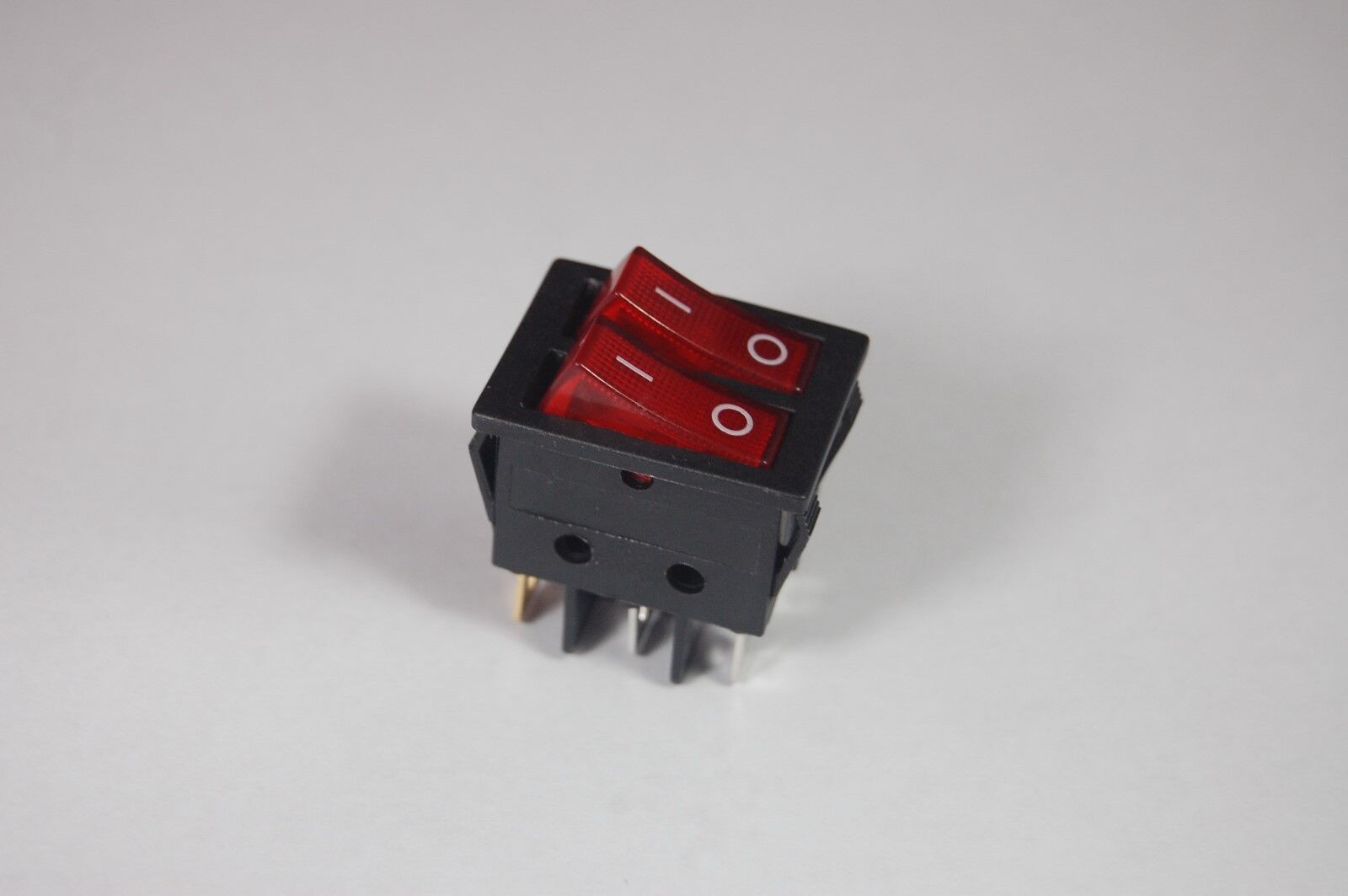 2Pcs Double 2 Position Boat  Rocker Switch 6 Pin RED Light Illuminated 12V AC/DC