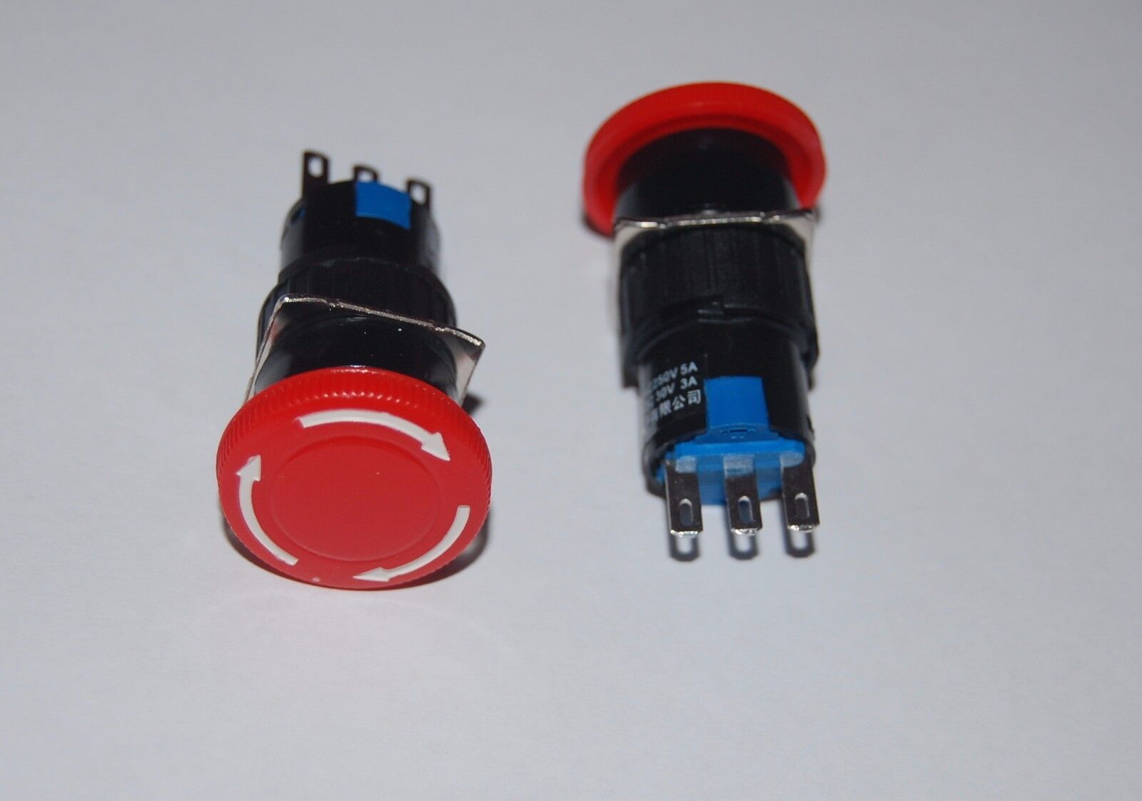 2PCS small 16mm cutout Twist Release Emergency Stop Mushroom Push Button Switch