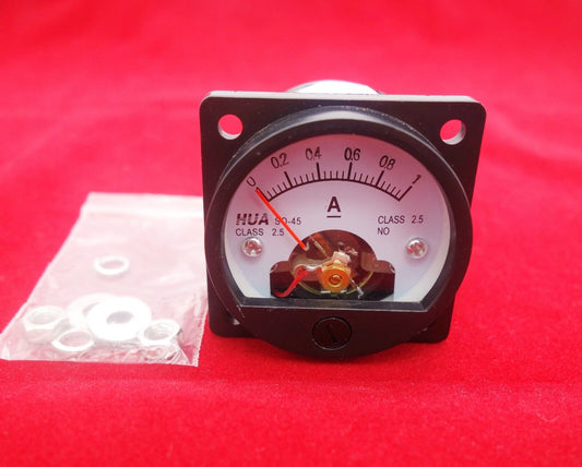 1PC DC 0-1A Analog Ammeter Panel AMP Current Meter SO45 Cutout 45mm