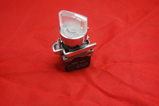 22mm 12V White ILLUMINATED Select switch 2 Position Maintained Fits XB4 BK121J5