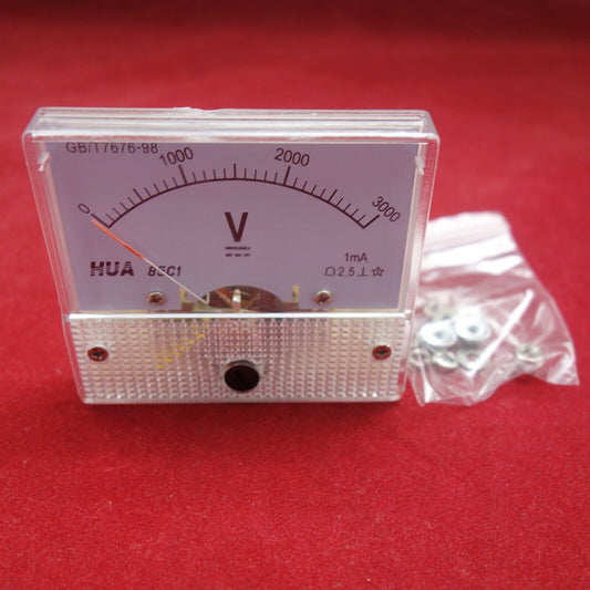 DC 0- 3000V Analog Voltmeter Analogue Voltage panel meter 85C1 3000V/1mA
