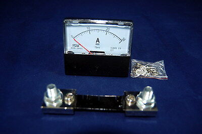 1PC DC 0-30A Analog Ammeter Panel AMP Current Meter 60*70MM  with Shunt