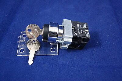 1PC FITS XB2BG33C 22MM 2NO 3Positions Maintained Key Select Selector Switch