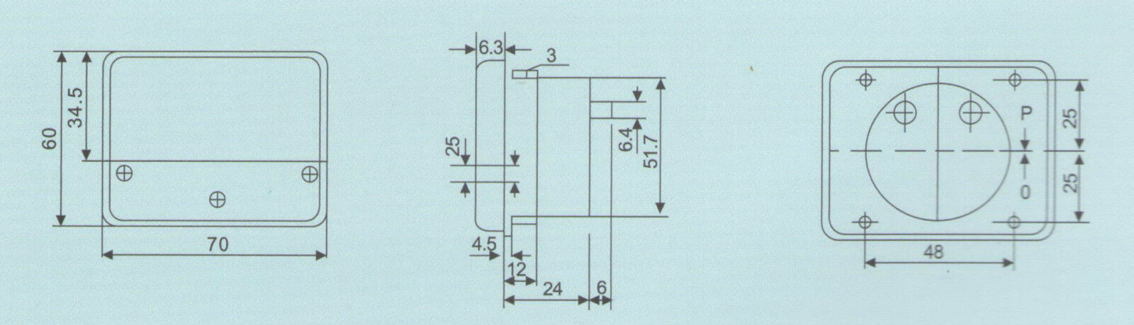 AC 20mA Analog Ammeter Panel AMP Current Meter 0-20mA 60*70MM directly Connect